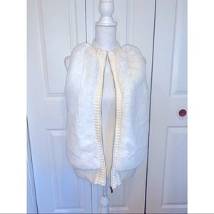 Liz Claiborne White Faux Fur Vest